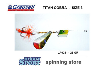 ROTANTE TITAN COBRA SIZE 3  LA028 GOLD RED 28 GR ARTIFICIALE LUCCIO GRAUVELL