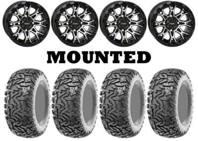Kit 4 Maxxis Workzone Tires 25x10-12 on System 3 ST-6 Machined Wheels SRA