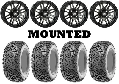 Kit 4 Maxxis Workzone Tires 26x11-12 on ITP SS316 Matte Black Black Ops IRS