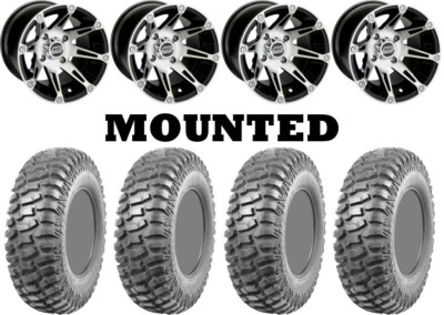 Kit 4 AMS M2 Evil Tires 28x10-14 on Moose 387X Machined Wheels 1KXP