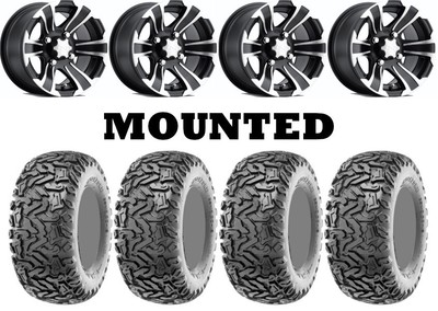 Kit 4 Maxxis Workzone Tires 25x10-12 on ITP SS312 Black Wheels HP1K