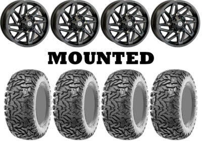 Kit 4 Maxxis Workzone Tires 26x11-12 on Moose 361X Matte Black Wheels POL