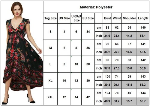 Damen Boho Blumen Freizeit Baggy Lose Kaftan Kleid Strandkleid Sommer Maxikleid