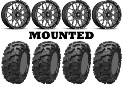 Kit 4 ITP Blackwater Evolution 28x9-14/28x10-14 on MSA M45 Portal Black FXT