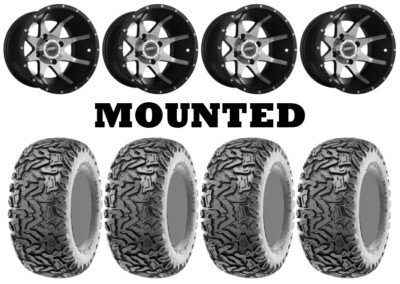 Kit 4 Maxxis Workzone Tires 25x8-12/25x10-12 on Sedona Storm Machined Wheels POL