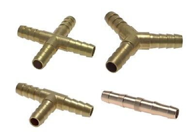 Schlauchverbinder Messing gerade T-Stück Y-Stück Kreuz-Stück wählbar 5mm - 13mm