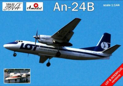 Amodel 1464-02 - 1/144 Antonov An-24B Passenger Airliner, plastic model kit