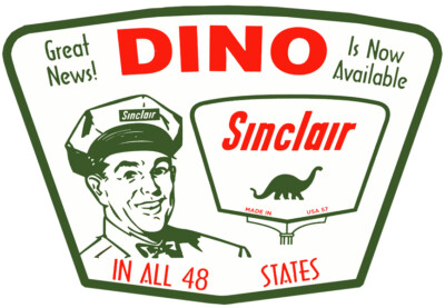 Sinclair Dino Dinosaur In All 48 States Cut Out Metal Sign 15x10