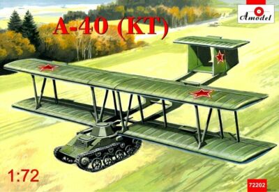 A-40 (KT) Prototype Flying Tank Using T-60, plastic model 1/72 Amodel 72202