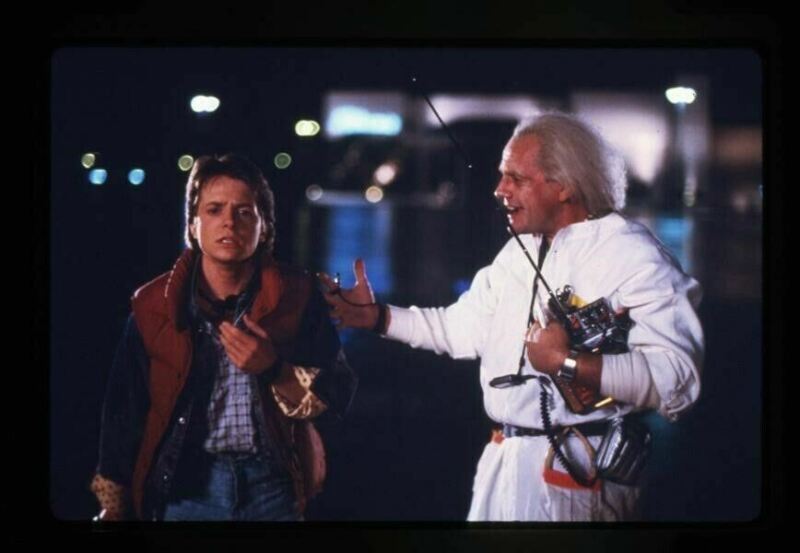 Back to the Future Christopher Lloyd Michael J Fox Original 35mm Transparency