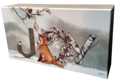 Joy Fox 14 Mini Long Glitter Embellished Christmas Cards in Keepsake Box