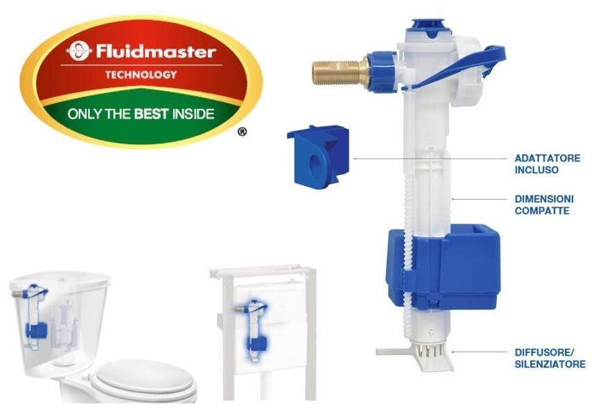 VALVOLA GALLEGGIANTE FLUIDMASTER SILENZIOSO 3/8" CASSETTA SCARICO WATER WC