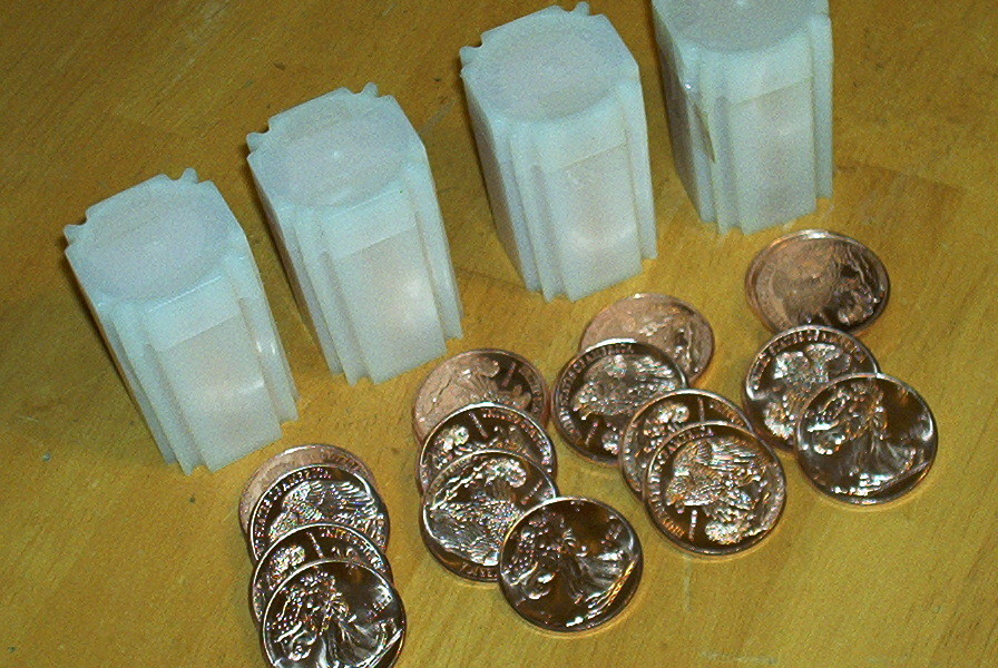 40 Ounces (2 FULL TUBES) Copper Coins 1 oz Each Walking Liberty Bullion Rounds