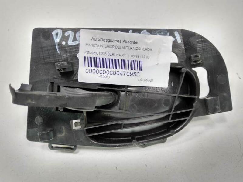 9623698477 PoignÃ©E IntÃ©Rieure Avant Gauche Pour Peugeot 206 Berlina Xt 470950