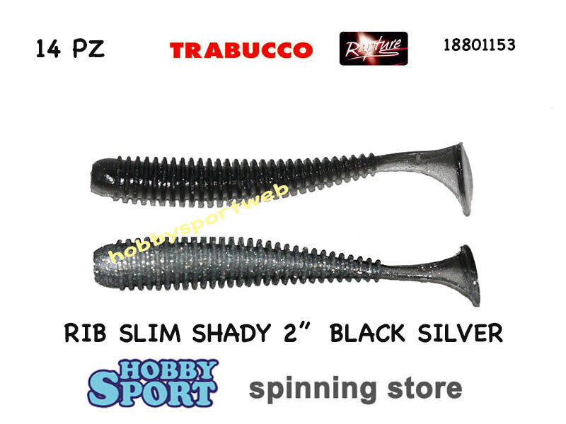 RAPTURE RIB SLIM SHADY 2" col. BLACK SILVER 18801153 ESCA SILICONICA AREA TROUT