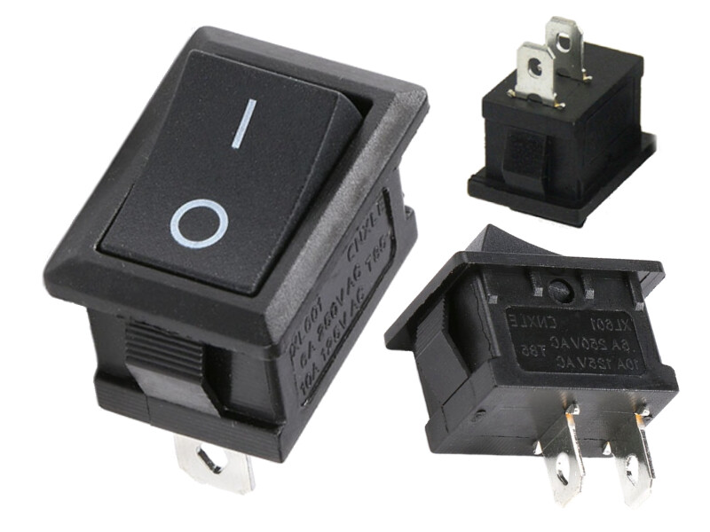 Kippschalter Wippschalter 11x15mm Switch 2 Pin DC 12V 24V AC 250V / 6A Ein / Aus