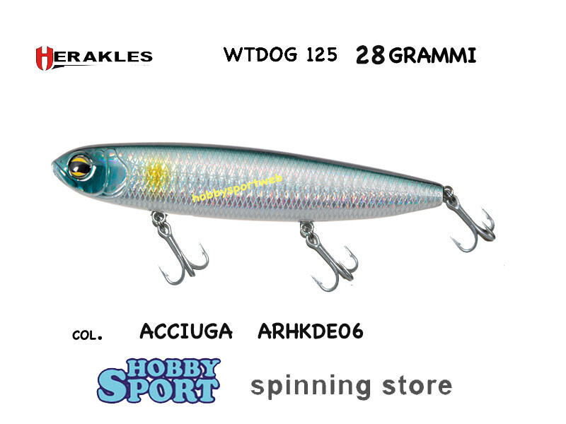 HERAKLES WTDOG  125 mm COLORE ACCIUGA 28 GR SPINNING MARE PESCE SERRA ARHKDE06