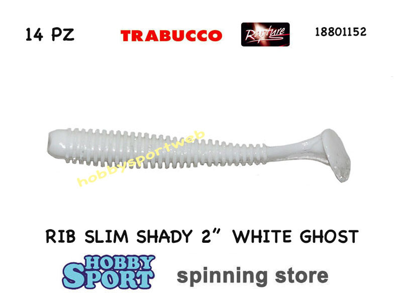 RAPTURE RIB SLIM SHADY 2" col. WHITE GHOST  18801152 ESCA SILICONICA AREA TROUT