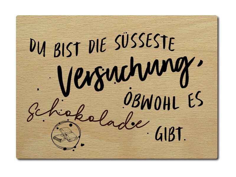 LUXECARDS Holzpostkarte 'Ich Kennen Keinen Stress, Nur Strass' - Beschreibbare Spruchkarte Als Geschenk (DIN A6, 4 Mm)