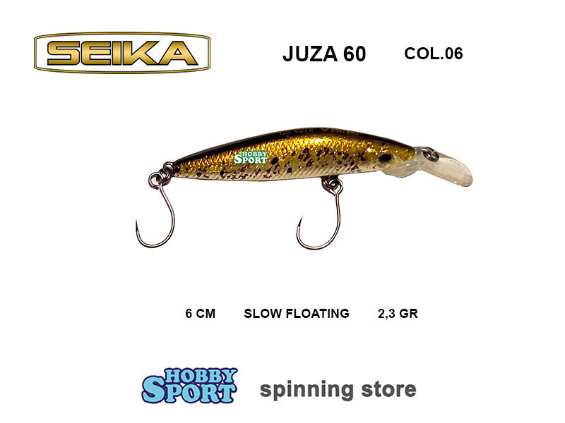 SEIKA JUZA 60 MINI CRANK col. 06 GOLD PELLET  2,3 GR SLOW FLOATING TROUT AREA