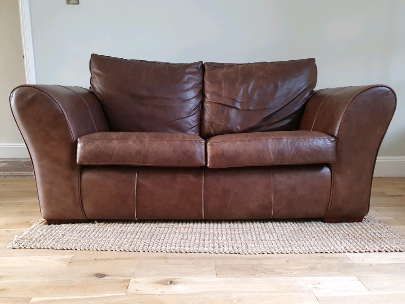 Brown Leather Two Seater Sofa in StokeonTrent, Staffordshire Gumtree