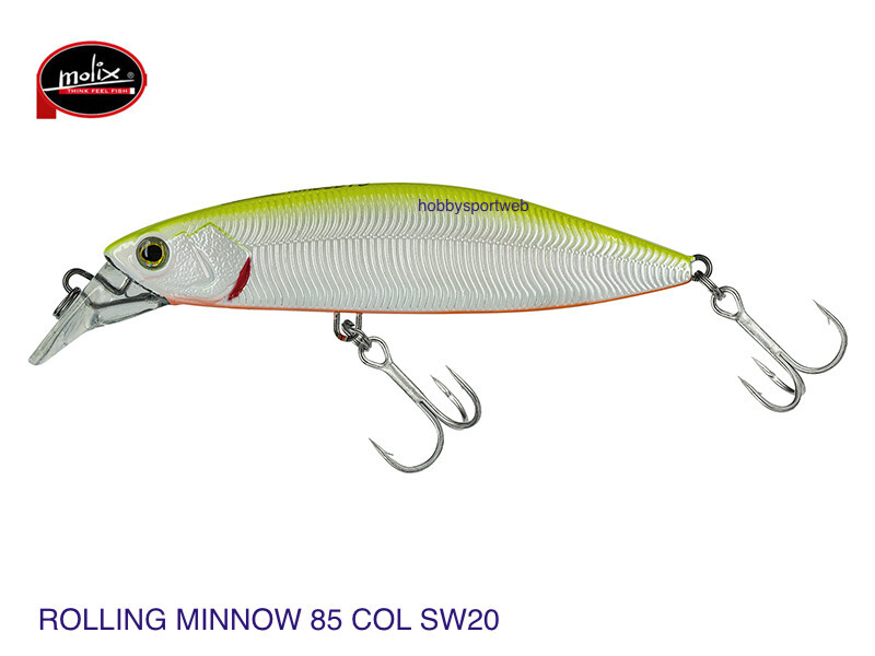 ROLLING MINNOW 85 FS MOLIX COL. SW20 FLYING CHART 14 GR FAST SINKING 8.5 CM