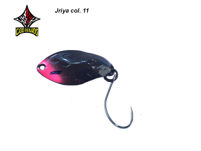 GOD HANDS JRIYA SPOON 2,2 GR COL. 11 BLACK PINK  AREA TROUT SPINNING JAPAN
