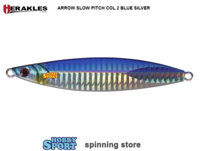 SLOW PITCH ARROW JIG 120 GR  COL 2 BLUE SILVER HERAKLES  PESCA MARE BARCA