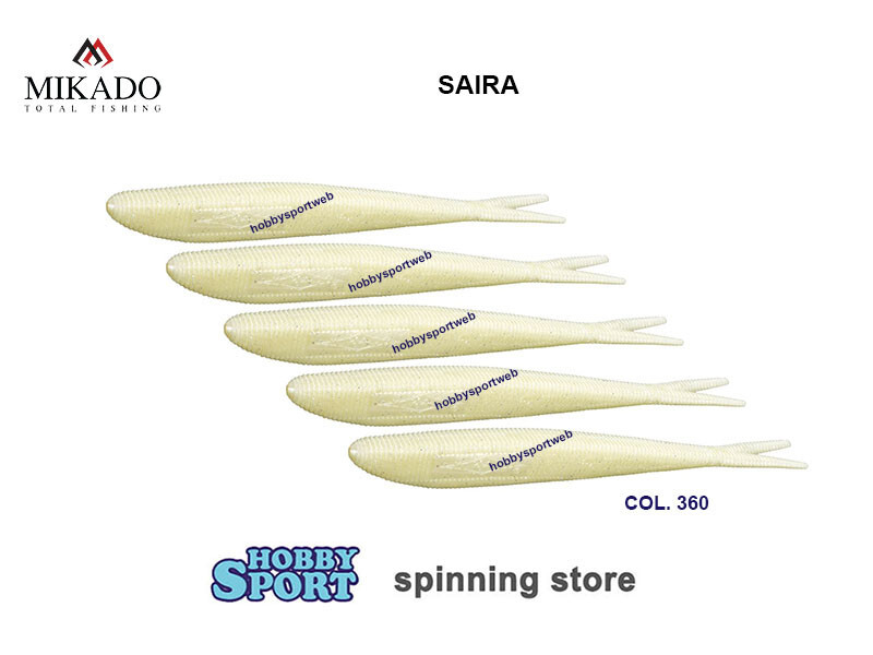 MIKADO SAIRA 380 BIANCO AVORIO 14360 14 CM SILICONICO 5 PZ SPINNING SPIGOLA