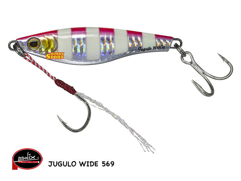 MOLIX JUGULO WIDE 60 GR  COLORE 568 PINK ZEBRA SARDA CON ASSIST   SPINNING MARE