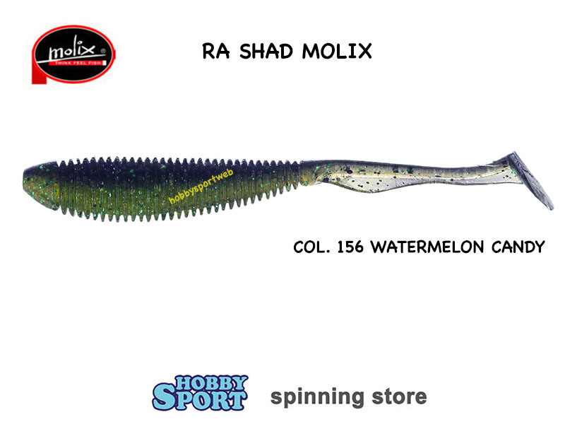MOLIX RA SHAD 3,8' COLOR 156 WATERMELON CANDY SPINNING MARE LAGO