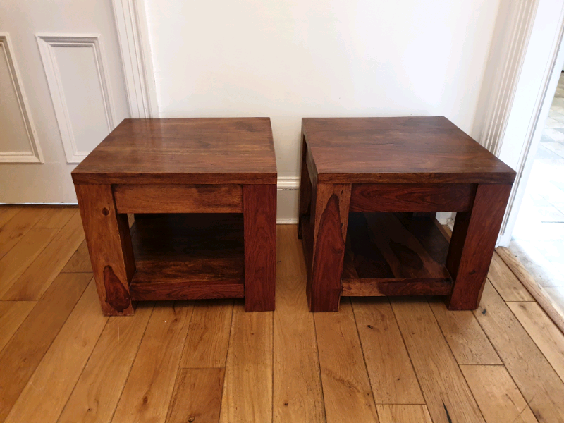 Solid Dark Wood Side Tables in Dundee Gumtree