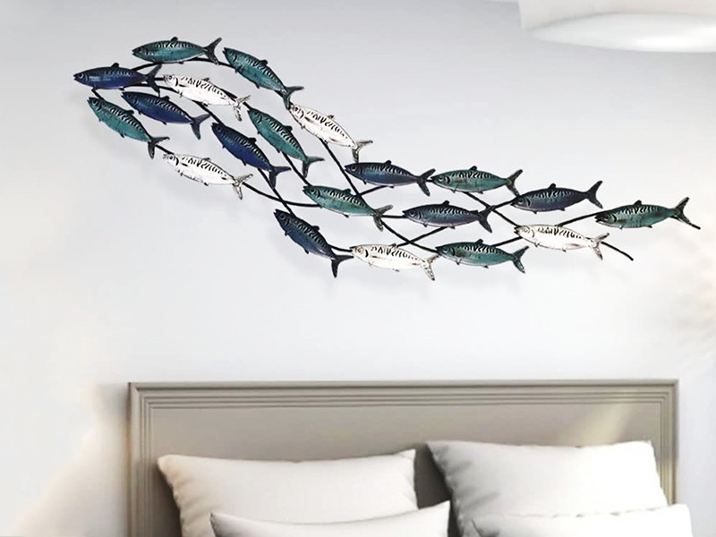 Metal Fish Wall Decor, Coastal Fish Wall Art, Large Nautical Wall Sculpture NEW