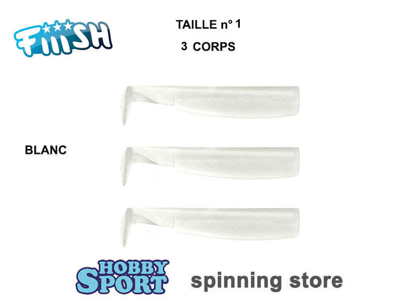 BLACK MINNOW FIIISH SIZE 1BM 633 COL. BLANC 4 CORPS RICAMBIO 70 MM SPINNING
