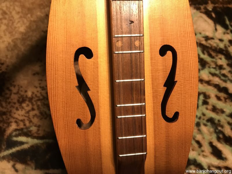 Earl Templin walnut mountain dulcimer # 613 w/possum board & book