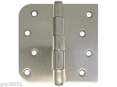 6 of 4'' Satin Nickel Door Hinges Straight Square x 5/8'' Radius round Corner 4''