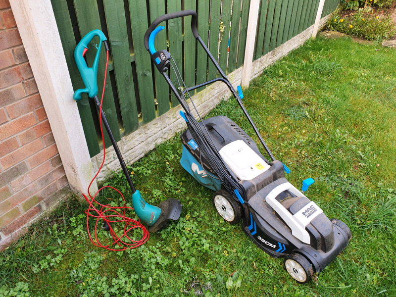 lawn mower and strimmer set b&m