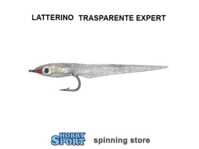 ESCA SILICONICA LATTERINO EXPERT 80 TRASPARENTE CON GLITTER  TRAINA SPINNING