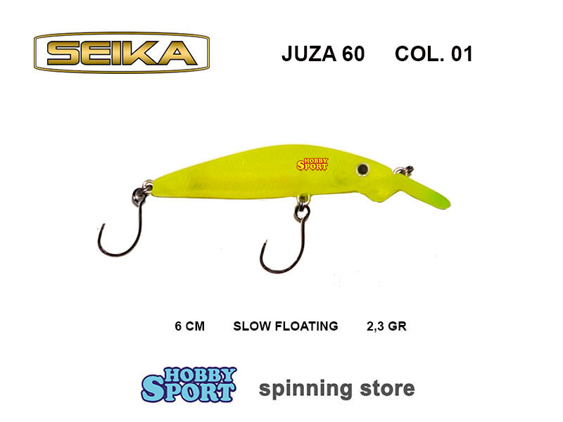 SEIKA JUZA 60 MINI CRANK col. 01 YELLOW LEMON F  2,3 GR SLOW FLOATING TROUT AREA