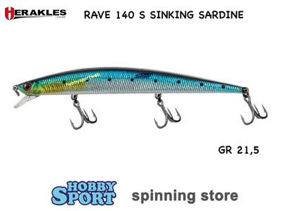 RAVE 140 S Col. SARDINE gr 21,5 LONG JERK SINKING HERAKLES  ARHKBQ03 SPINNING