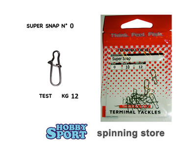 MOLIX SUPER SNAP SIZE 0 MOSCHETTONE TEST  12 KG  SPINNING MARE LAGO FIUME