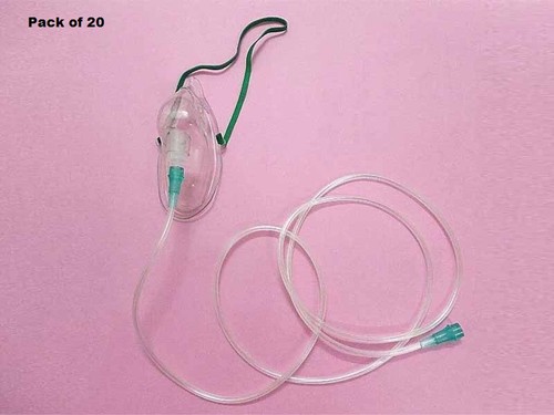 Oxygen Mask with Tube for Adults Pack of 20 (Tube Length 1.5 m)