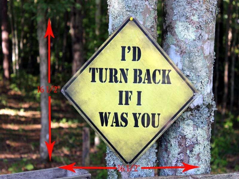 "I'd Turn Back If I Were You" 16 1/2" Aluminum Street Sign New Made In The USA