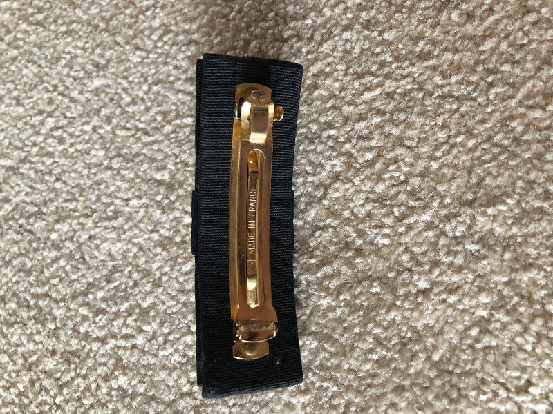 Celine Black and Gold Tone Brooch/Hair Clip/Barrette