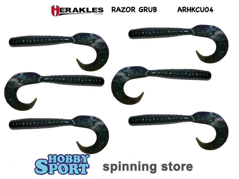 HERAKLES RAZOR GRUB 4,5" COL. 04 BAMA BUG SPINNING X BLACK BASS AHRKCU04
