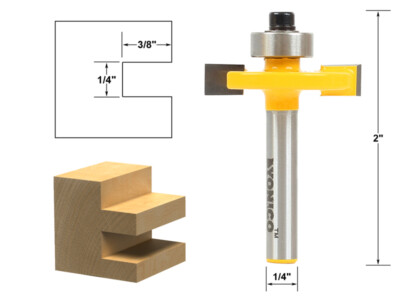 1/4'' Height X 3/8'' Depth Slot Cutter Router Bit - 1/4'' Shank - Yonico 14184q