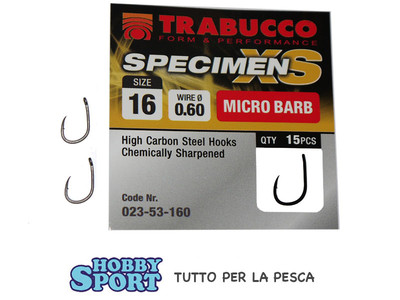 AMI TRABUCCO  XS SPECIMEN SIZE 16  PER CARPA CARASSIO 2 CONFEZIONI