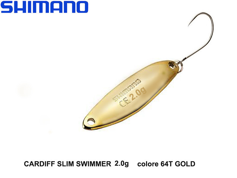 CARDIFF SLIM SWIMMER  SPOON  2,0 GR col. 64T GOLD TROUT AREA SHIMANO JAPAN