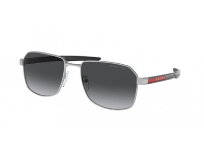 Pre-owned Prada Linea Rossa Sunglasses Ps 54ws 1bc06g Silver Grey Man In Gray