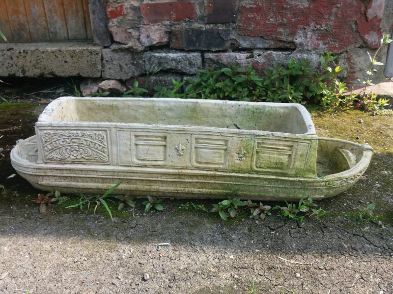 stone canal boat planter in newcastle, tyne and wear